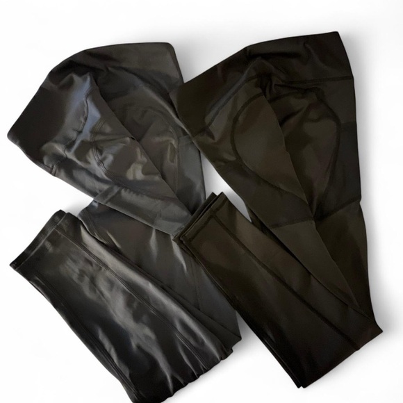 Women's Black and Gray Leggings - Picture 2 of 2